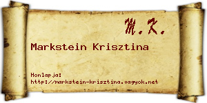 Markstein Krisztina névjegykártya